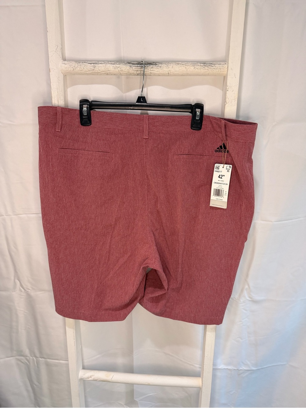 adidas Men's Red Flat Front Performance Shorts - Picture 2 of 4